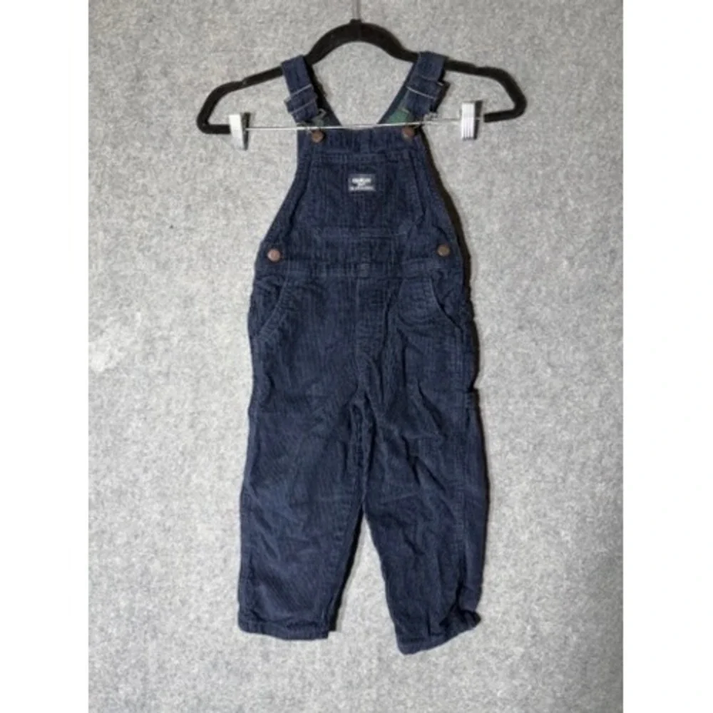 OshKosh Bgosh Kids Navy Blue Corduroy Overalls Size 4T Carpenter Pants 4T/4A